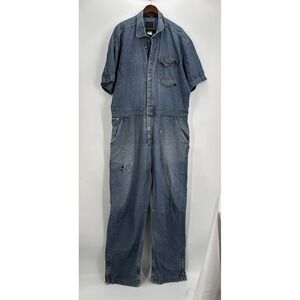 Sean John Vintage Y2K Denim Coveralls Mens XXL Distressed Blue Jean Jumpsuit